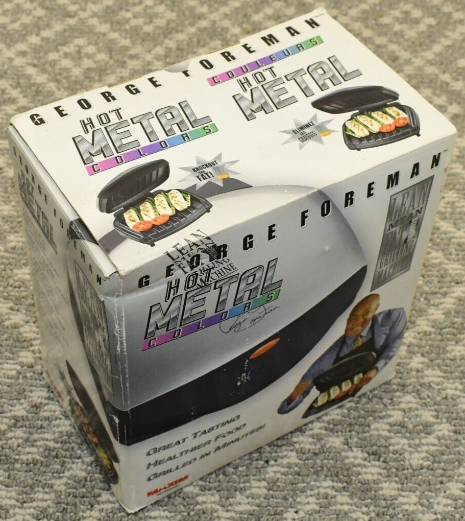 George Foreman Lean Mean Fat Reducing Grilling GR10ASCAN – NEW IN BOX – NOS