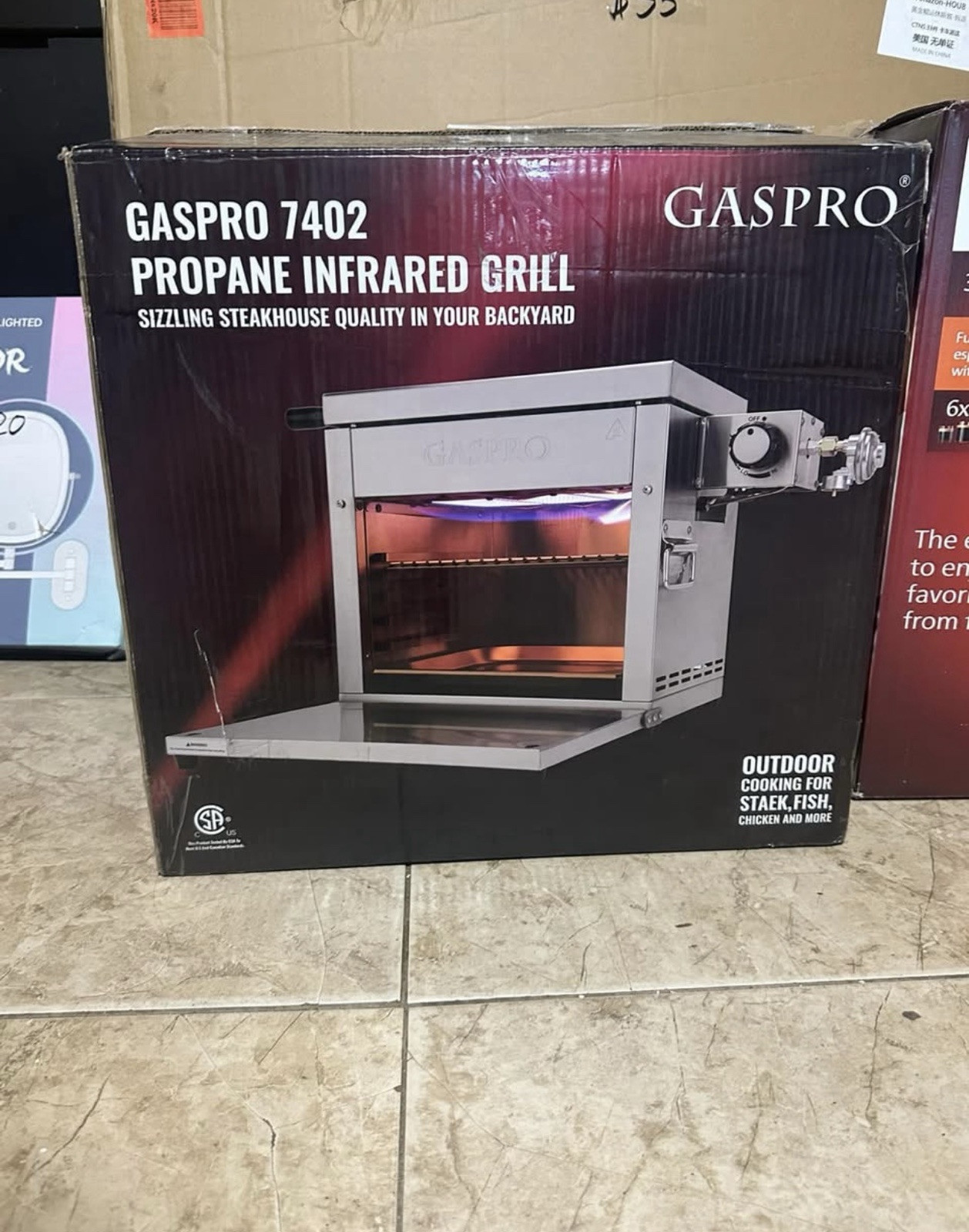 GASPRO Multi-Tasking Propane Infrared Steak Grill, XL Steakhouse & Cast-Iron Gri