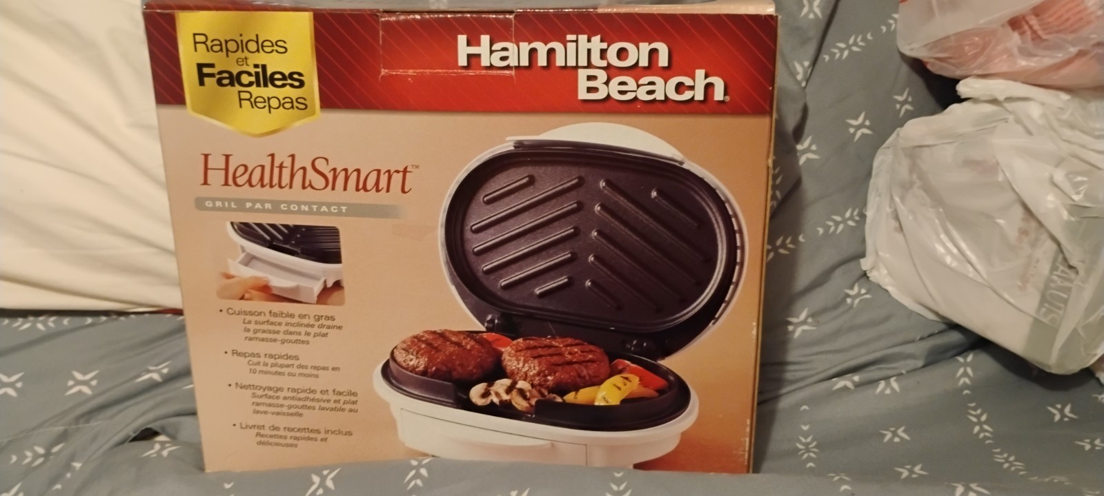 Hamilton Beach Health Smart Model #25219 Contact Grill w Drip Tray & recipes NIB
