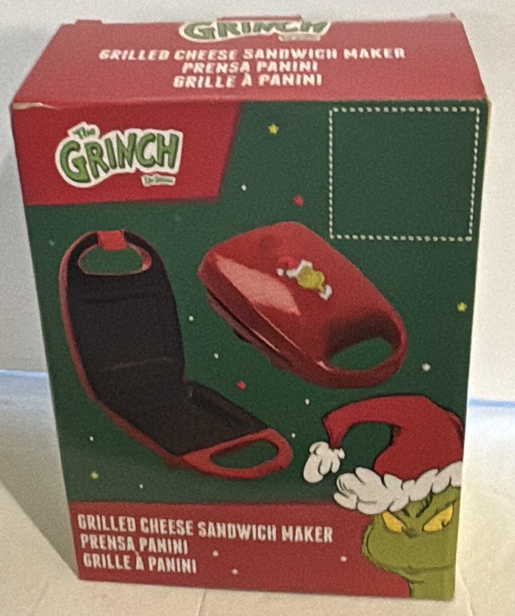 Dr. Seuss The Grinch Red Uncanny Grilled Cheese Panini Sandwich Maker New in Box