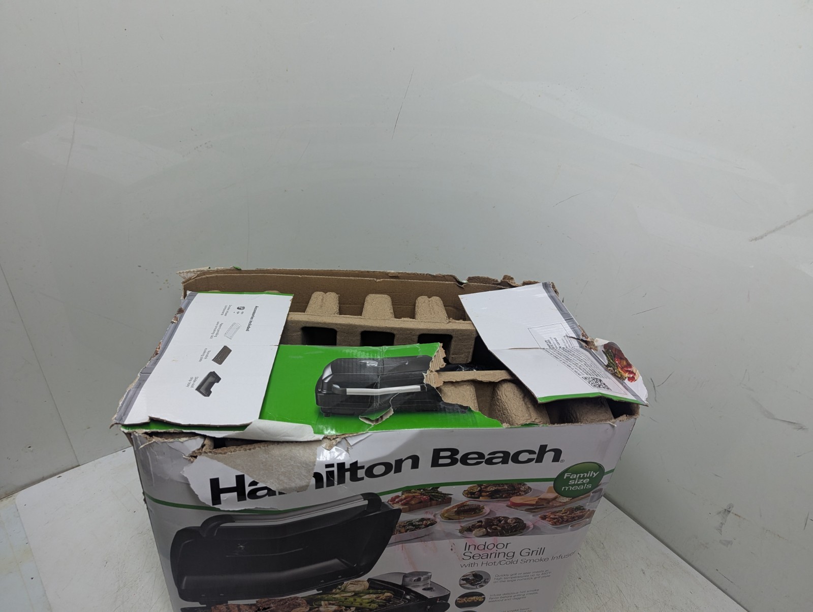 Hamilton Beach Indoor Searing Grill Hot/Cold Smoke Infuser Electric READ