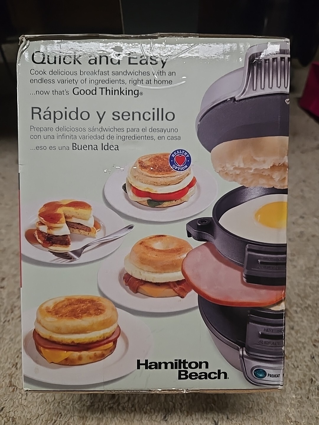 NEW! Hamilton Beach Perfect Breakfast Sandwich Maker NEW (25475W)