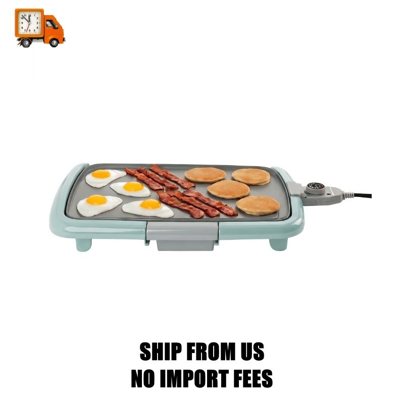 OVENTE Electric Griddle with 16″ x 10″ Non-Stick Plate, Blue GD1610LBL | Removab