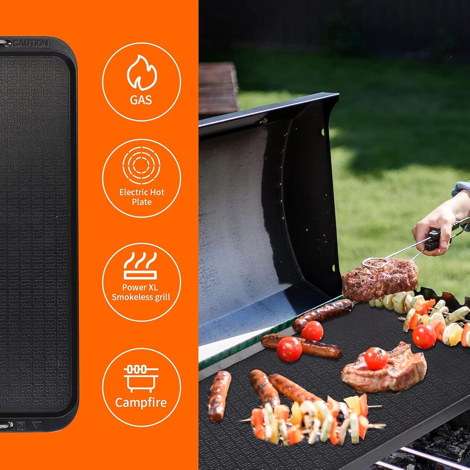 Smokeless Grill Accessories 14.96 x 8.66 Replacement Griddle Plate Power XL