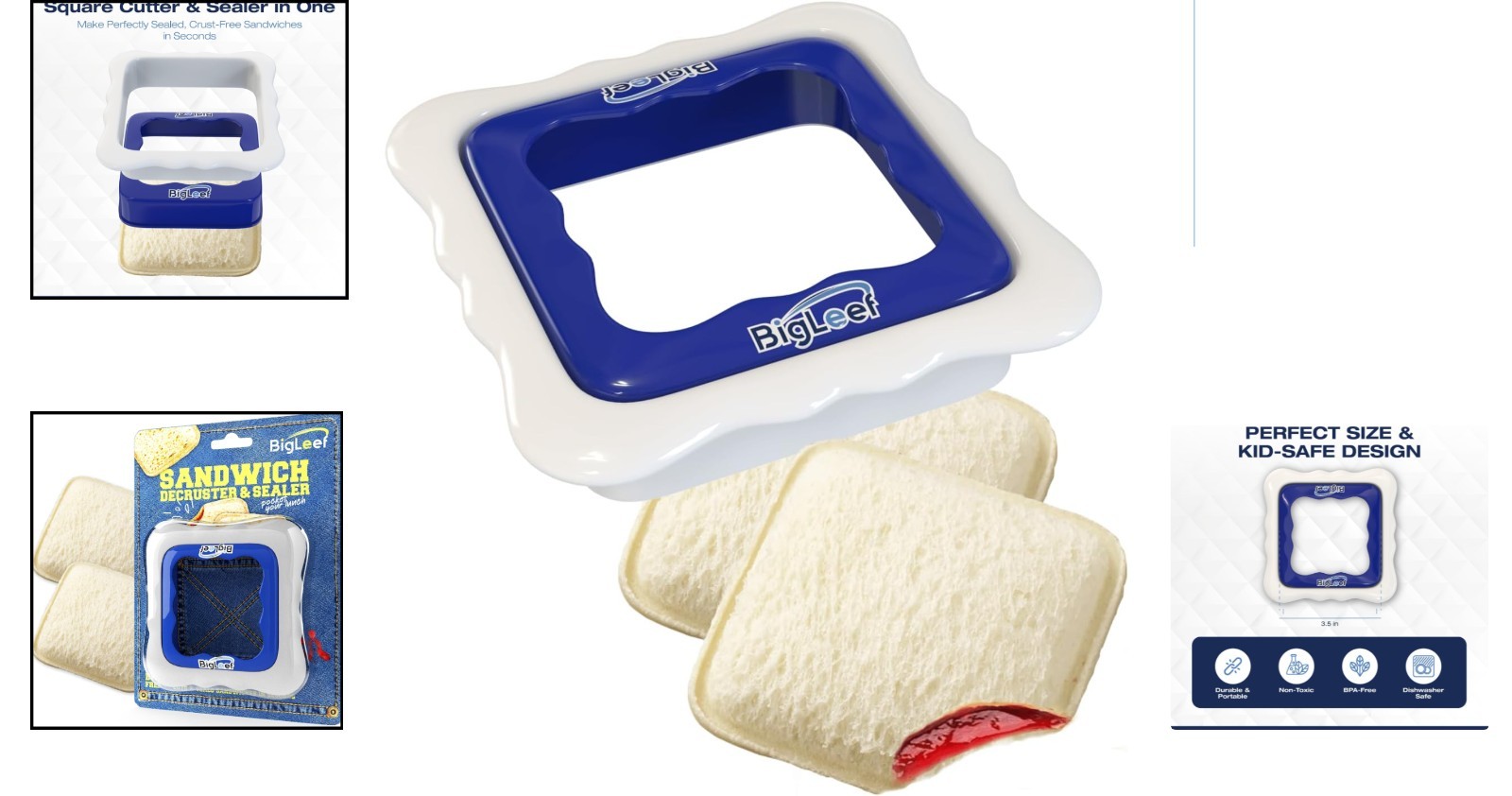 Portable Crustless Sandwich Maker – Ideal for Kids’ Picnics, Dishwasher Safe