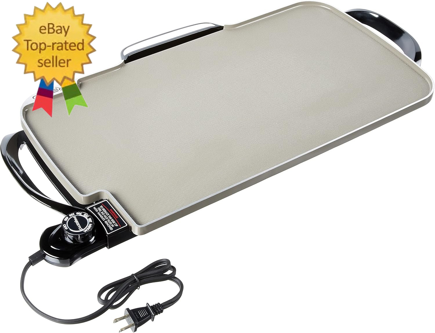 07062-22-Inch Ceramic Removable Handles Electric Griddle, Grey Ceramic