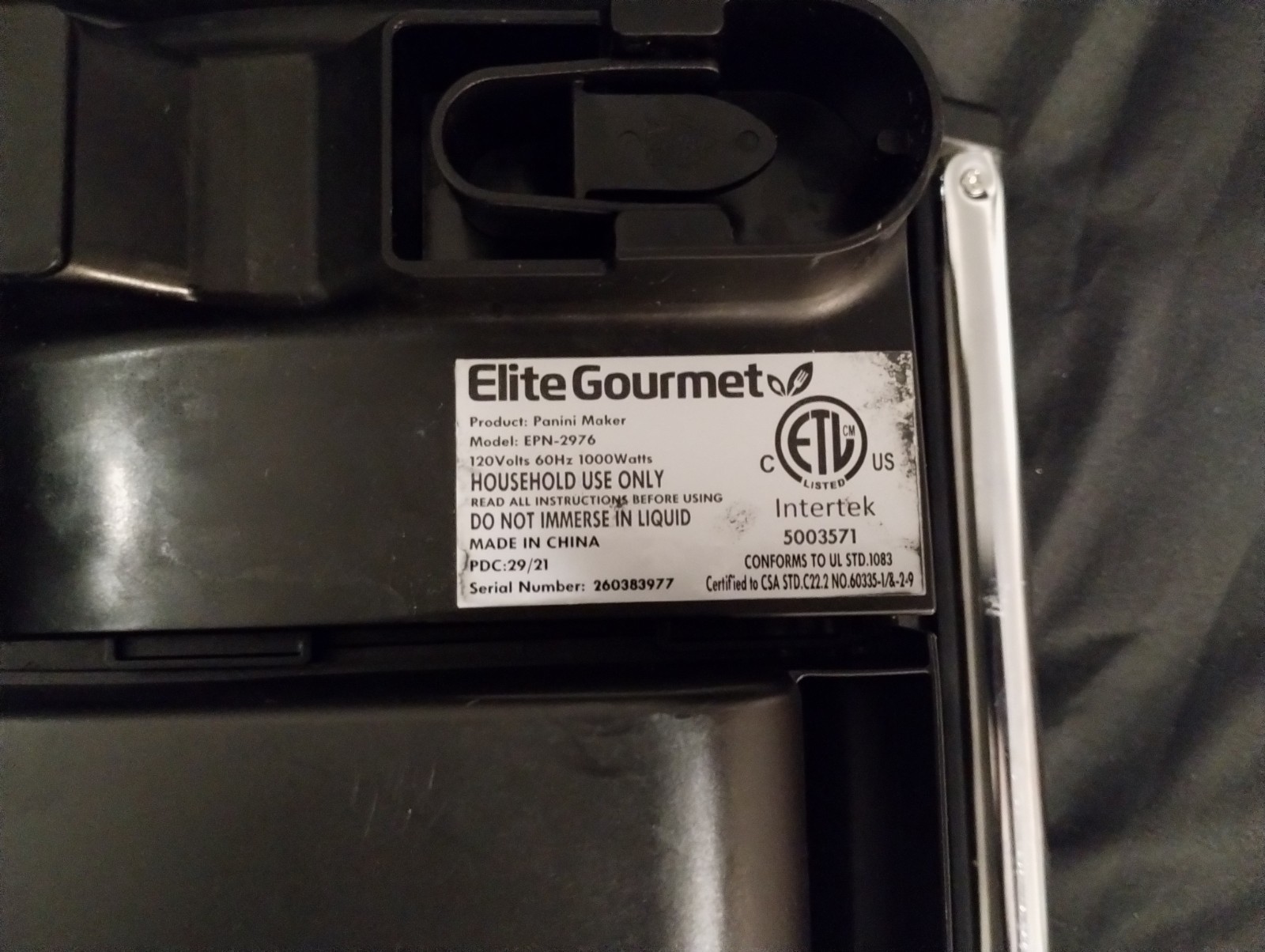 Elite Panini Press Indoor Grill Sandwich Maker w/ Drip Tray – Tested Working