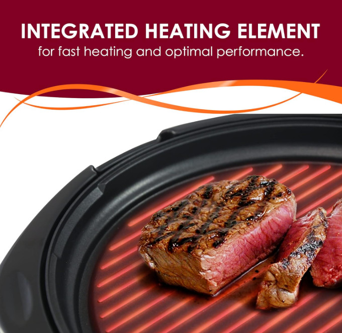 Portable Electric Grill BBQ Indoor Outdoor Smokeless Griddle Compact Barbecue