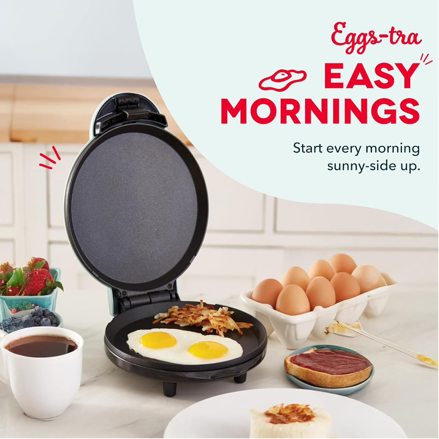 round Express Electric – Pancake Maker & Eggs Griddle System – Healthy Breakfast
