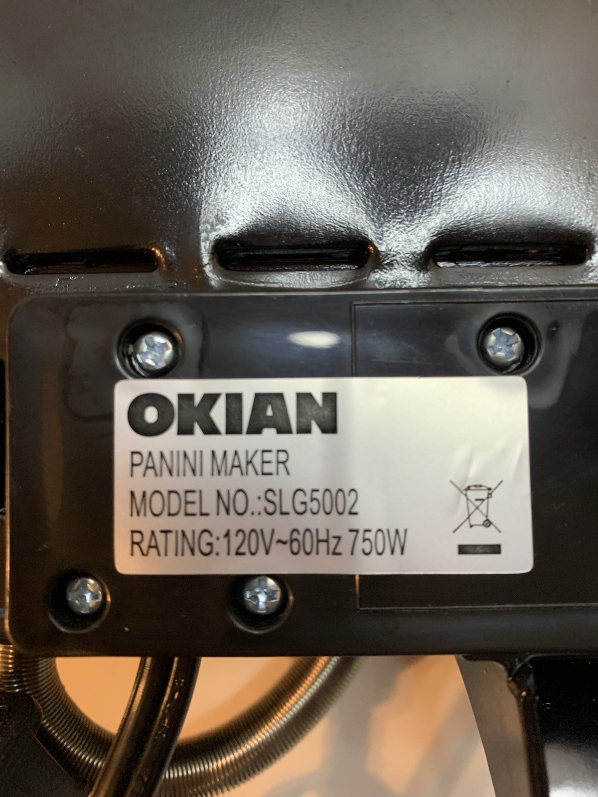 Okian SLG5002 Electric Panini Press Grill 750W Non-Stick Indoor Sandwich Maker