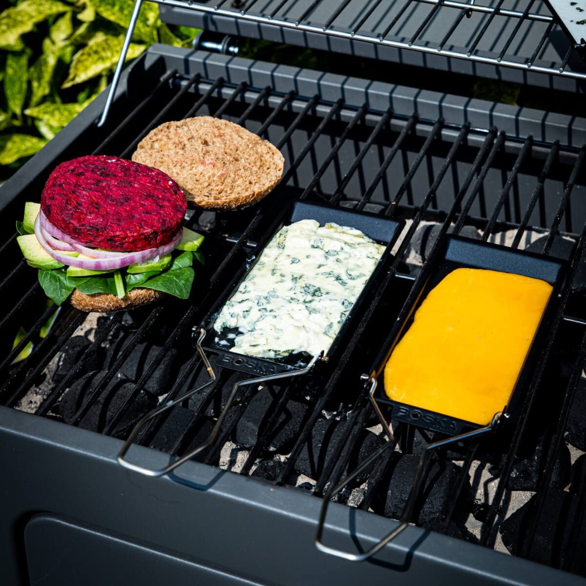 BOSKA Stainless Steel Cheese Barbeclette – Raclette Non-Stick, Black