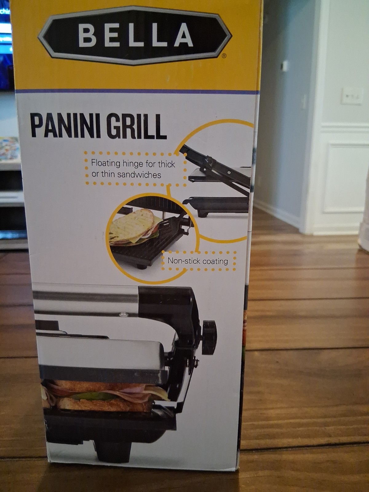 Bella Panini Grill Bistro at Home Adjustable Temp Nonstick Open Box