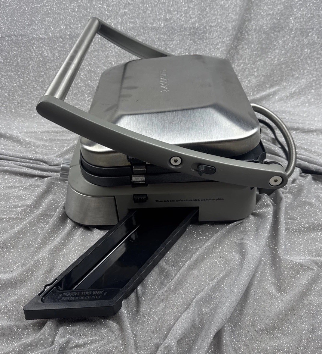 Cuisinart GR-5B Griddler Five Stainless Steel Panini Press Grill LCD Tested Work