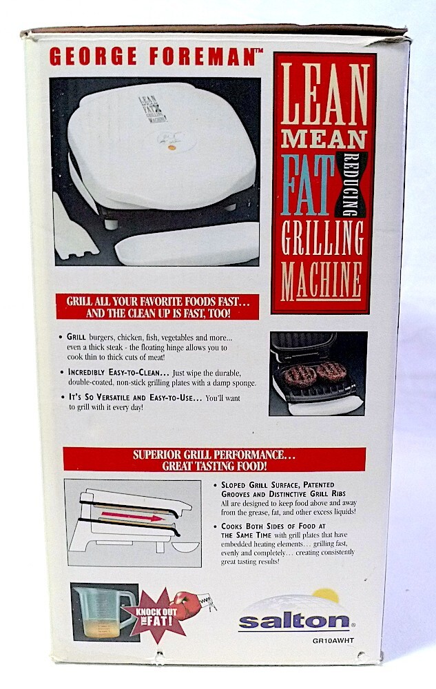 Salton George Foreman Lean Mean Fat-Reducing Grilling Machine – GR10AWHT