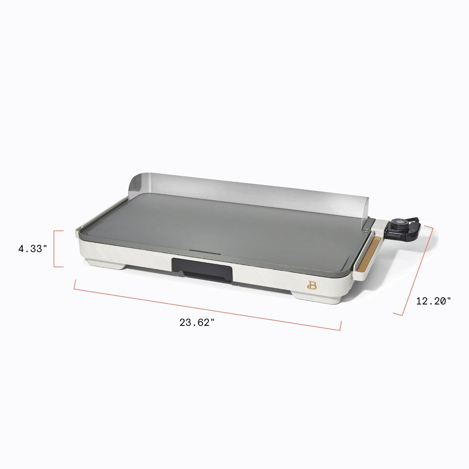 Griddle 12×22 with backsplash, White Icing