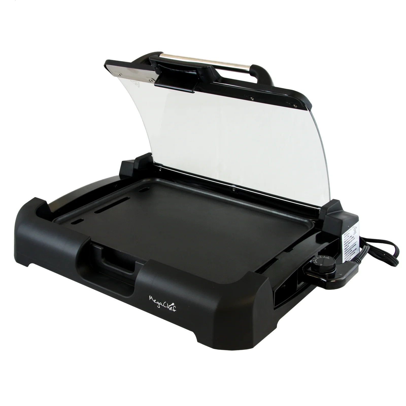 Reversible Indoor Grill and Griddle with Removable Glass Lid