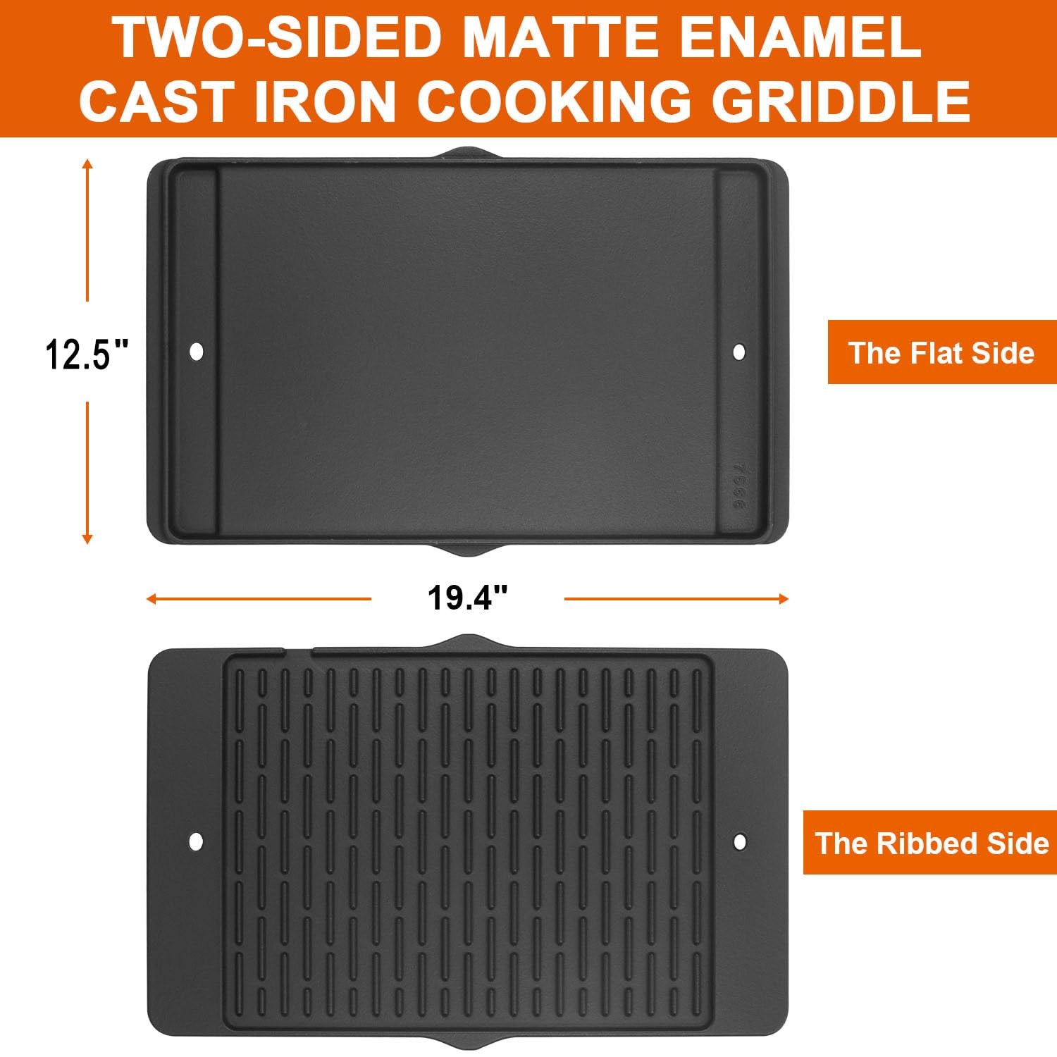 DELSbbq 7566 Cast Iron Griddle for Weber Genesis 300 (Not Genesis II)