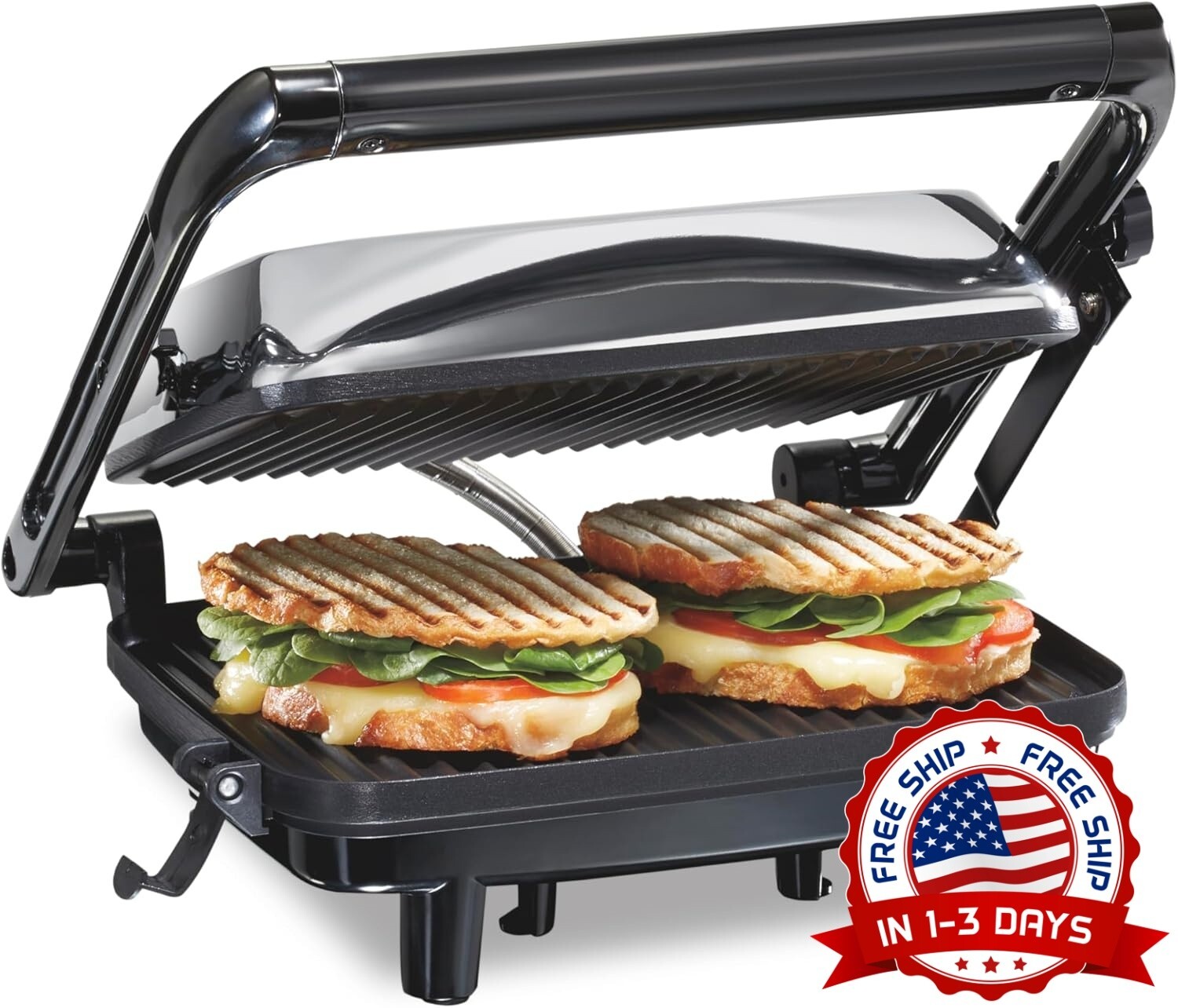 Panini Press – Parrilla Interior De Sándwich Eléctrica Plancha Y Sandwichera NEW