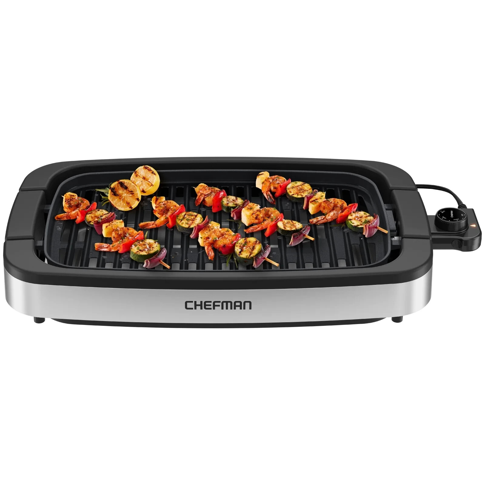 Chefman Smokeless Indoor Electric Grill, Adjustable Temp, Dishwasher-Safe Parts