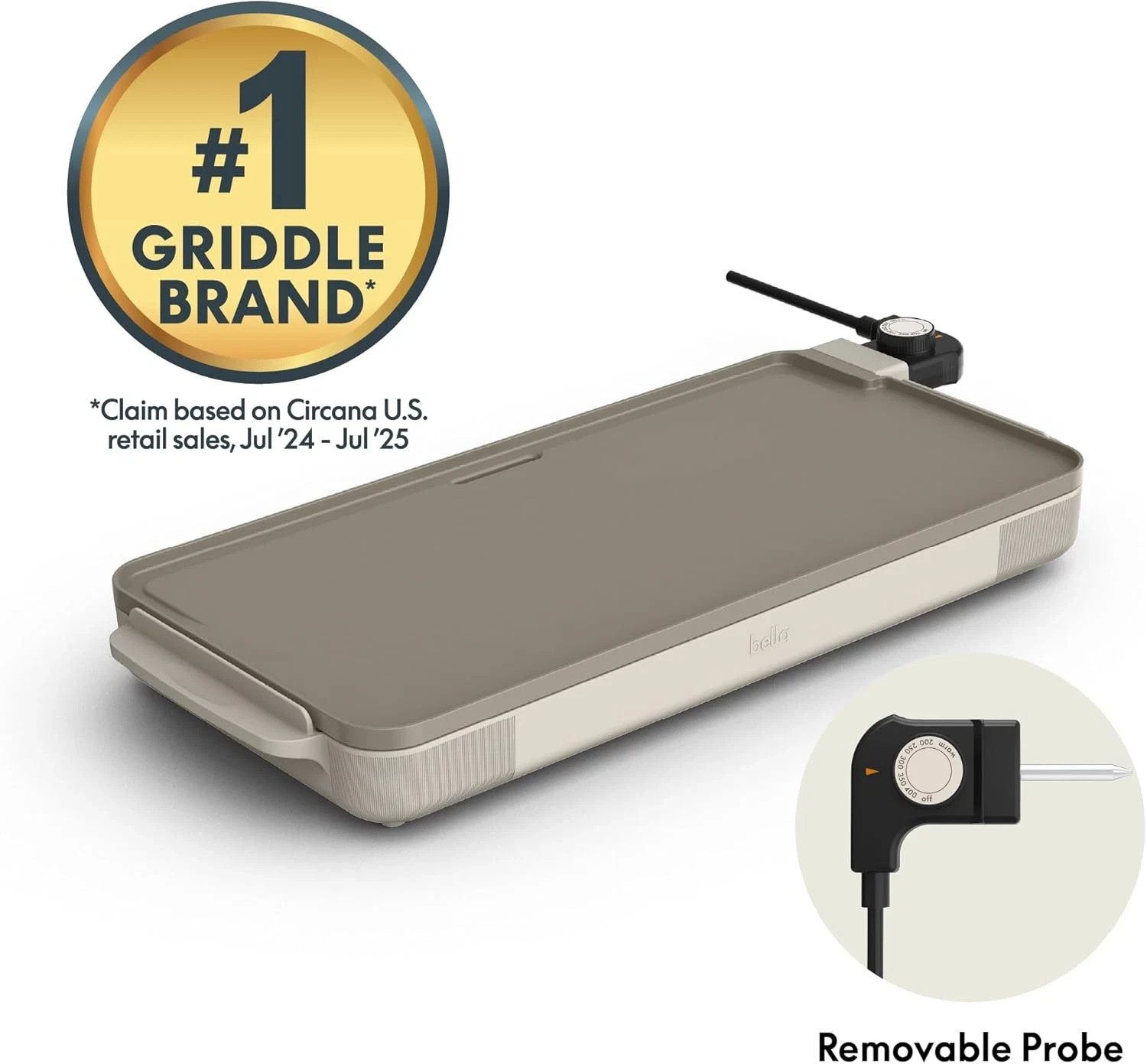 10″ X 20″ Electric Griddle with Evergood™ Ceramic Nonstick Coating, Removable Te