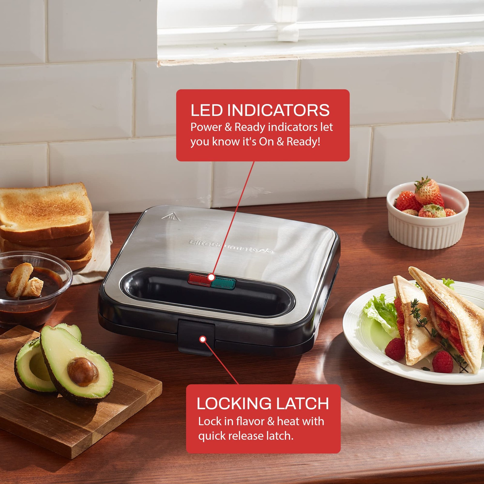 ESM2207XSS Sandwich Panini Maker Grilled Cheese, Machine Tuna Melt Omelets No…