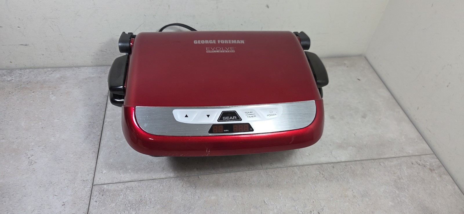 George Foreman EVOLVE RED Grill System GRP4842Rb with Waffle Plates