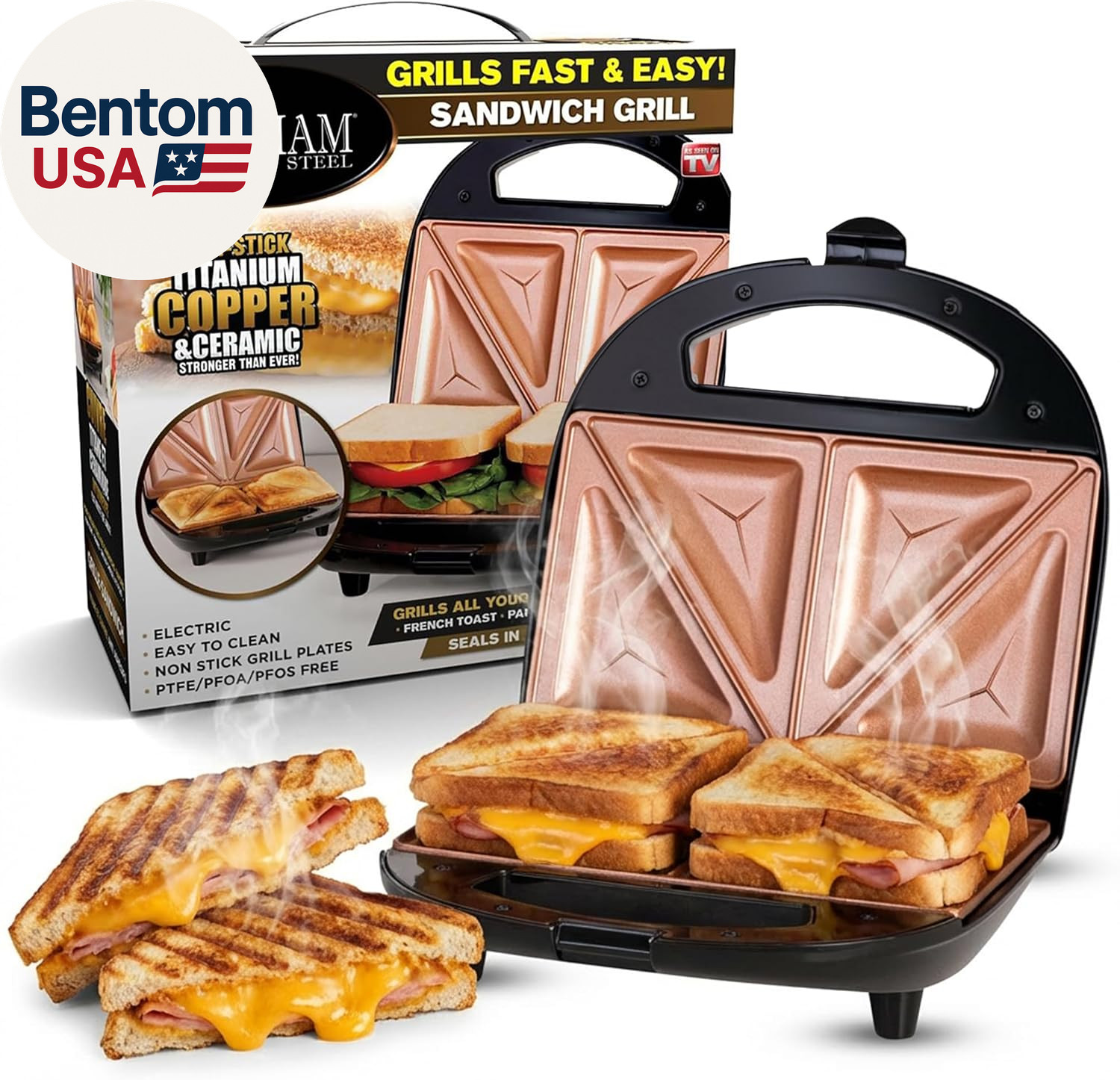Nonstick Panini Press Sandwich Maker, 2In1 Breakfast Sandwich Maker Grill / Sand