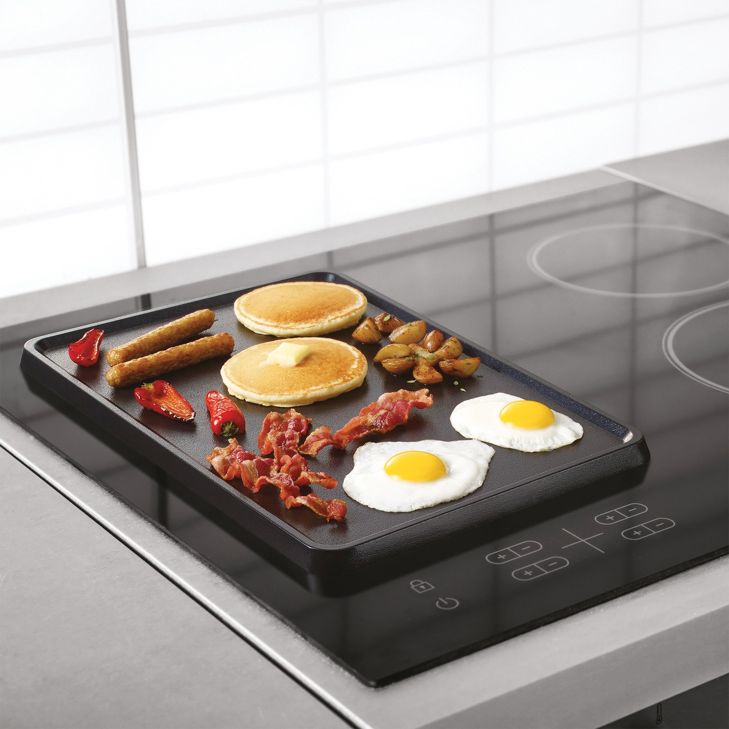 THE ROCK™ by Starfrit® 16.5 In. x 9.75 In. Electric Reversible Grill/Griddle