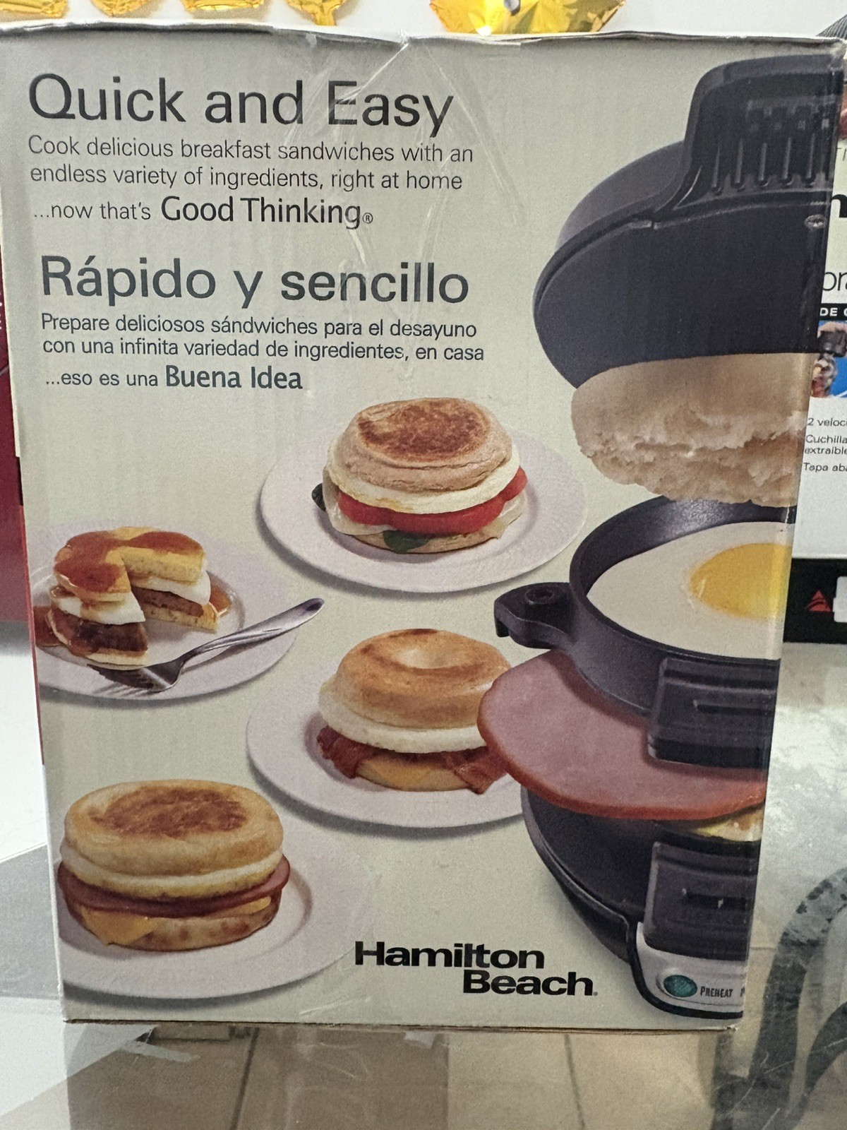 Hamilton Beach 25477 Breakfast Sandwich Maker ~ NIB