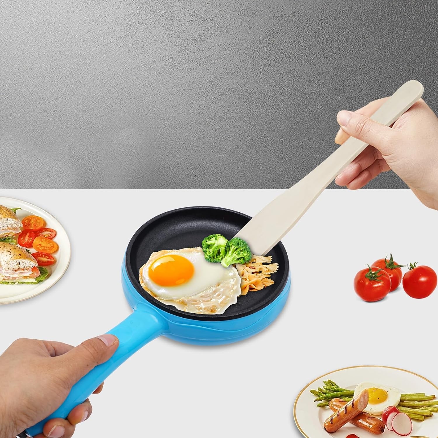 6-Inch Non-Stick Electric Skillet Rapid Heat Up Personal Mini Electric Round