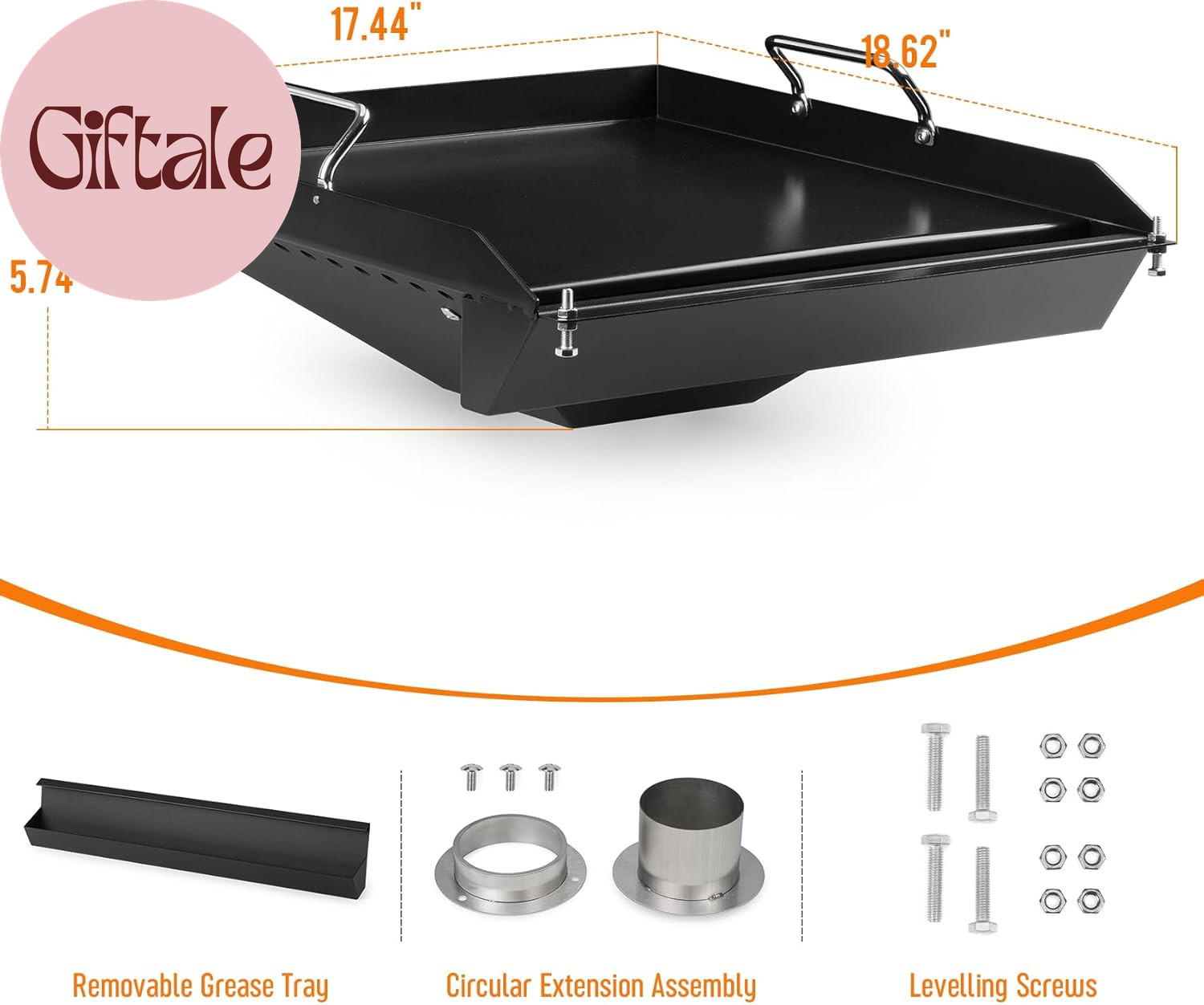 Griddle Hack for Most Pellet Grills, Non-Stick Griddle Insert 17.4″ W X 18.6″ D,