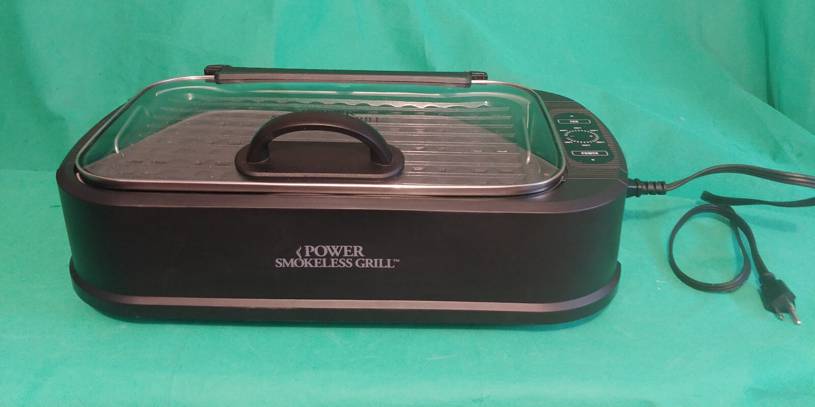Power Smokeless Double Rack Grill With Fan 450 degrees Color Black With Power Co