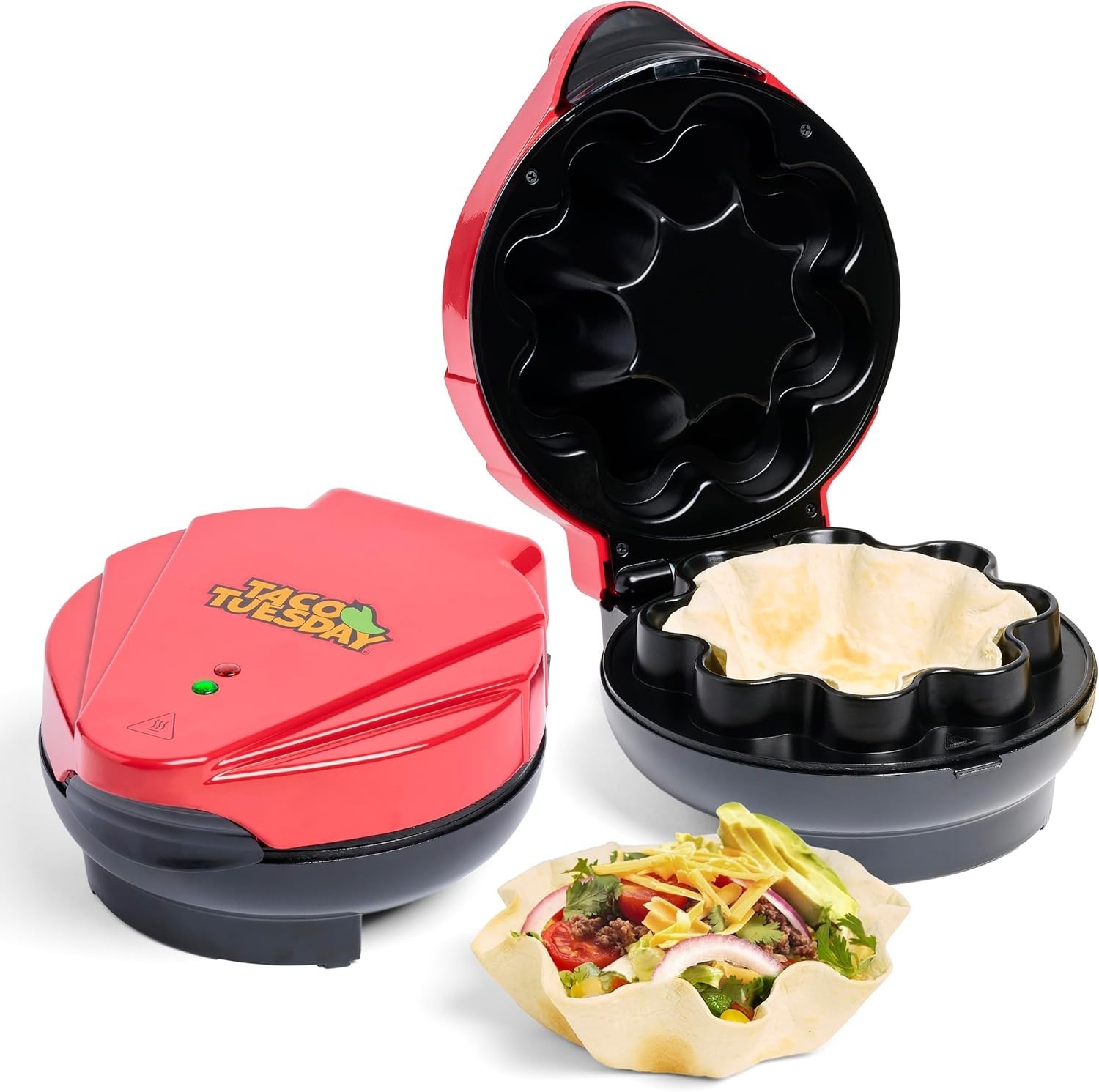 Taco Tuesday Deluxe 8-Inch 6-Wedge Electric Quesadilla Maker W/ Extra Stuffing