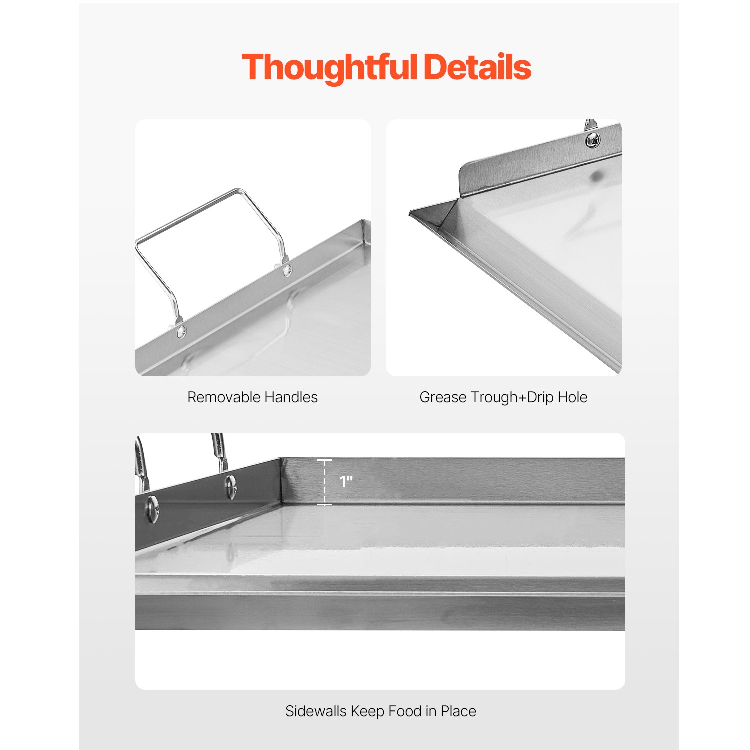 Uimoso 23×16 in Stainless Steel Flat Griddle Pan for BBQ and Cooking