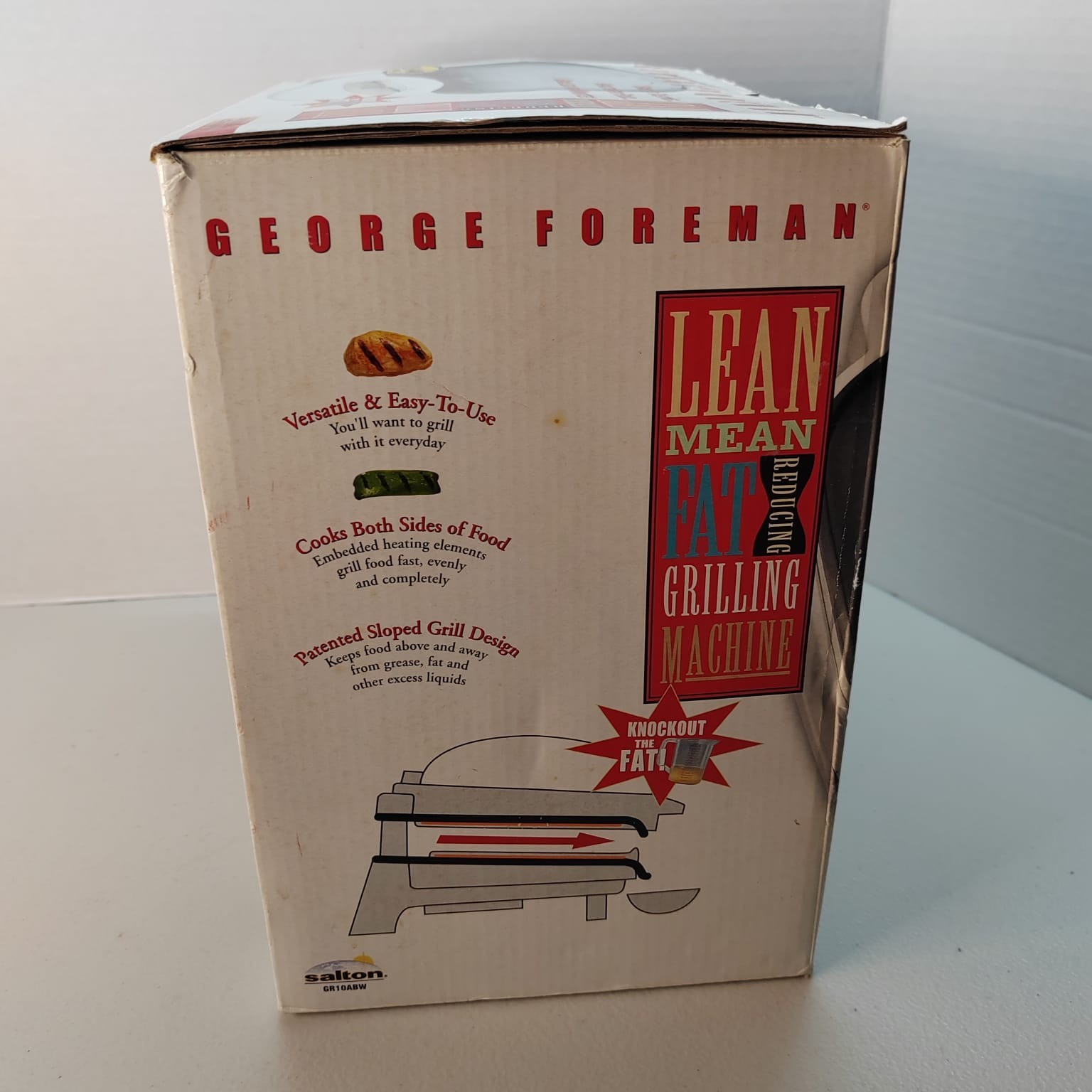 George Foreman GR10ABW Champ Grill with Bun Warmer – White