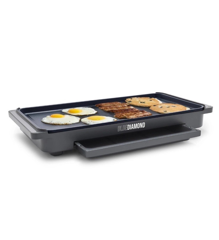 Blue Diamond 20” x 10.5” Extra Large Electric Griddle, Healthy Ceramic Nonsti…