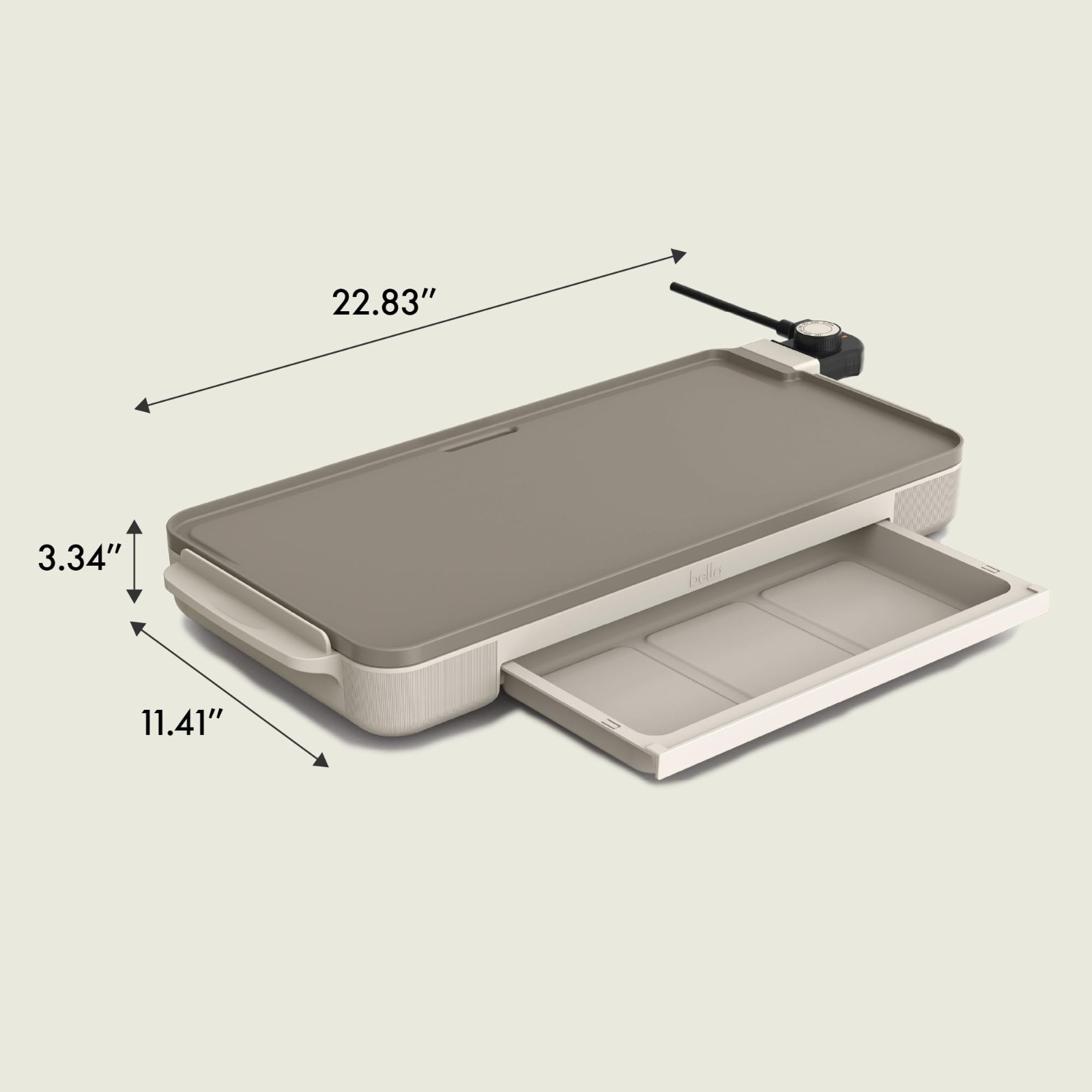 10″ x 20″ Electric Griddle with Warming Tray, Nonstick Ceramic, Removable Probe,