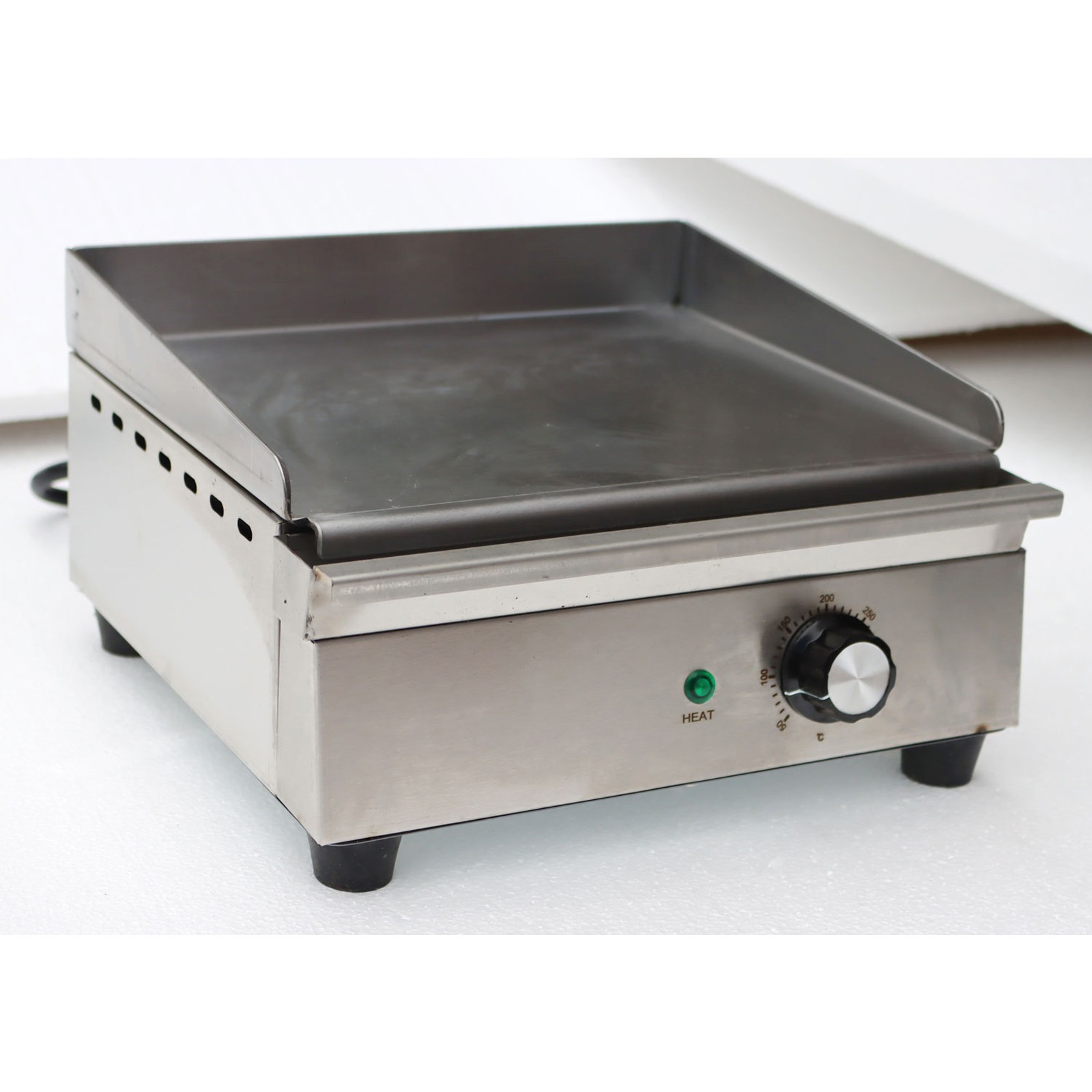 110V Electric Griddle Flat Grill 12.5*10.25in Stainless Steel Countertop Griddle