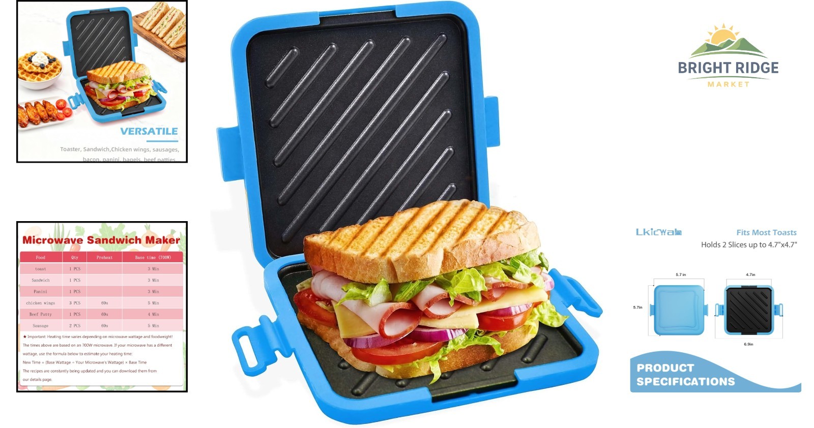 Microwave Sandwich Maker for Quick Grilled Cheese and Paninis in 5 Minutes