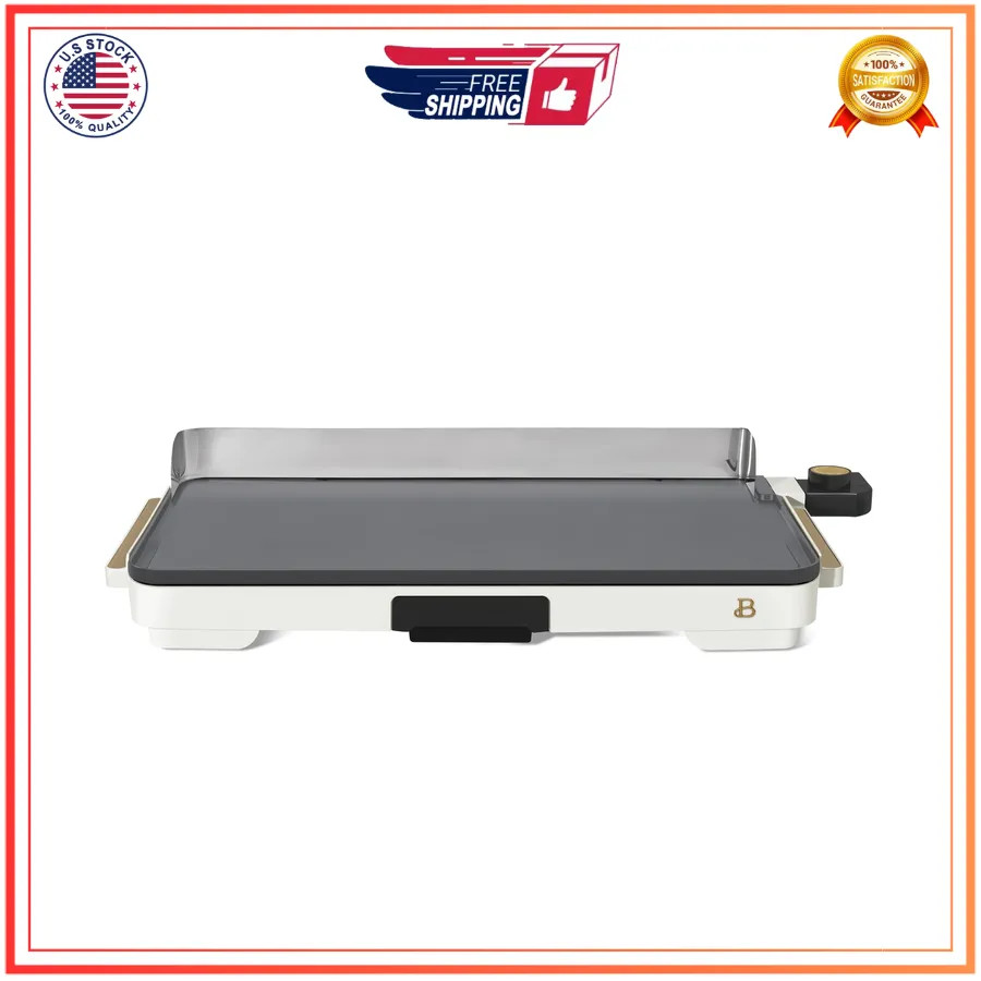 Drew Barrymore Beautiful XL Electric Griddle 12 x 22 Nonstick White Icing