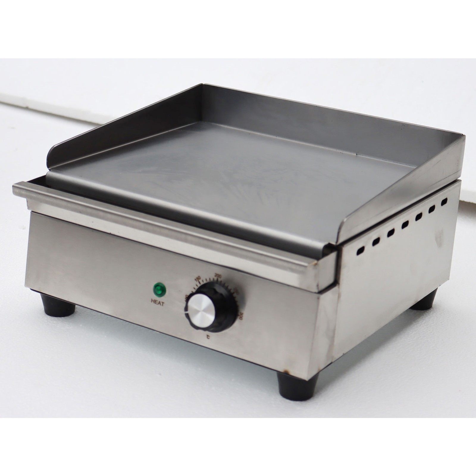 110V Electric Griddle Flat Grill 12.5*10.25in Stainless Steel Countertop Griddle