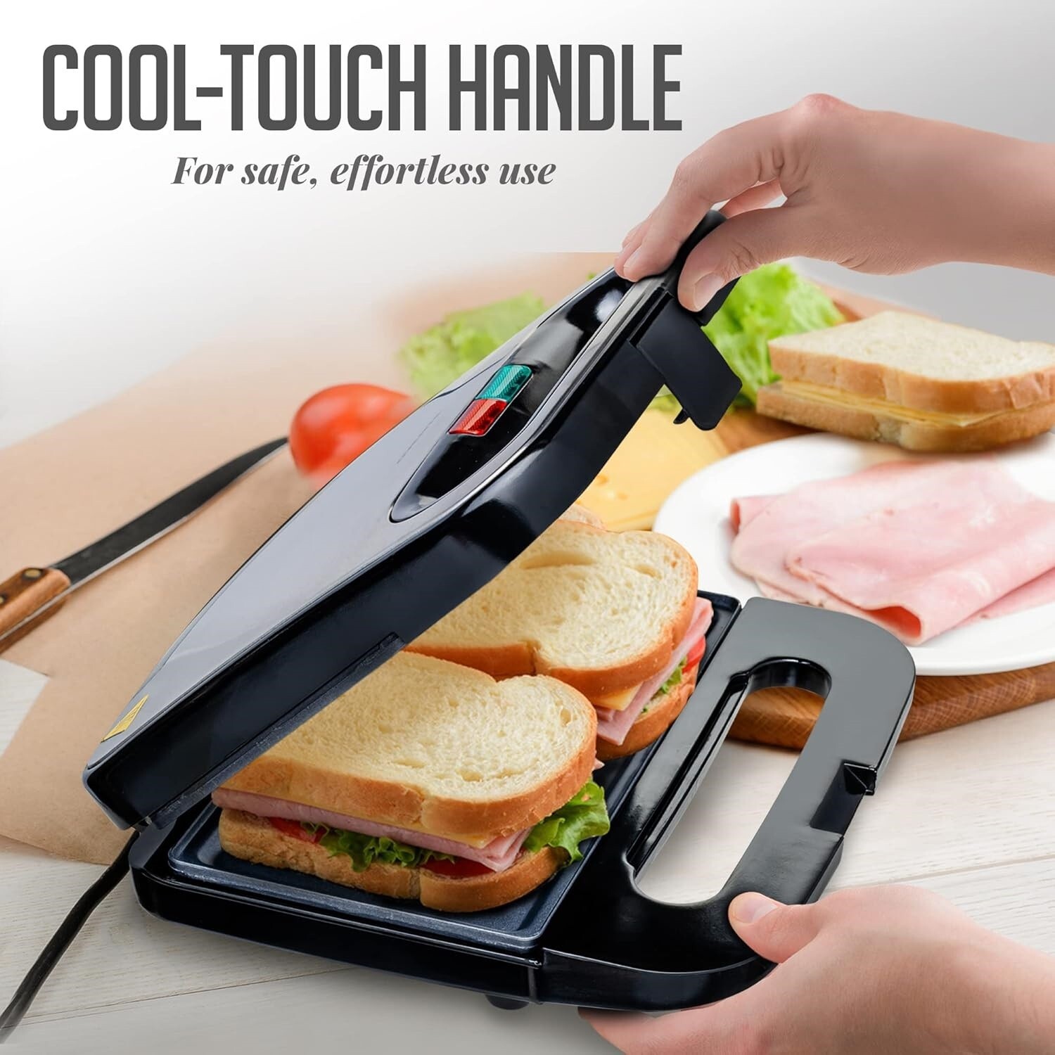 Prensa Eléctrica Antiadherente Para Parrilla Panini 750 watts (Nerga) NUEVO US