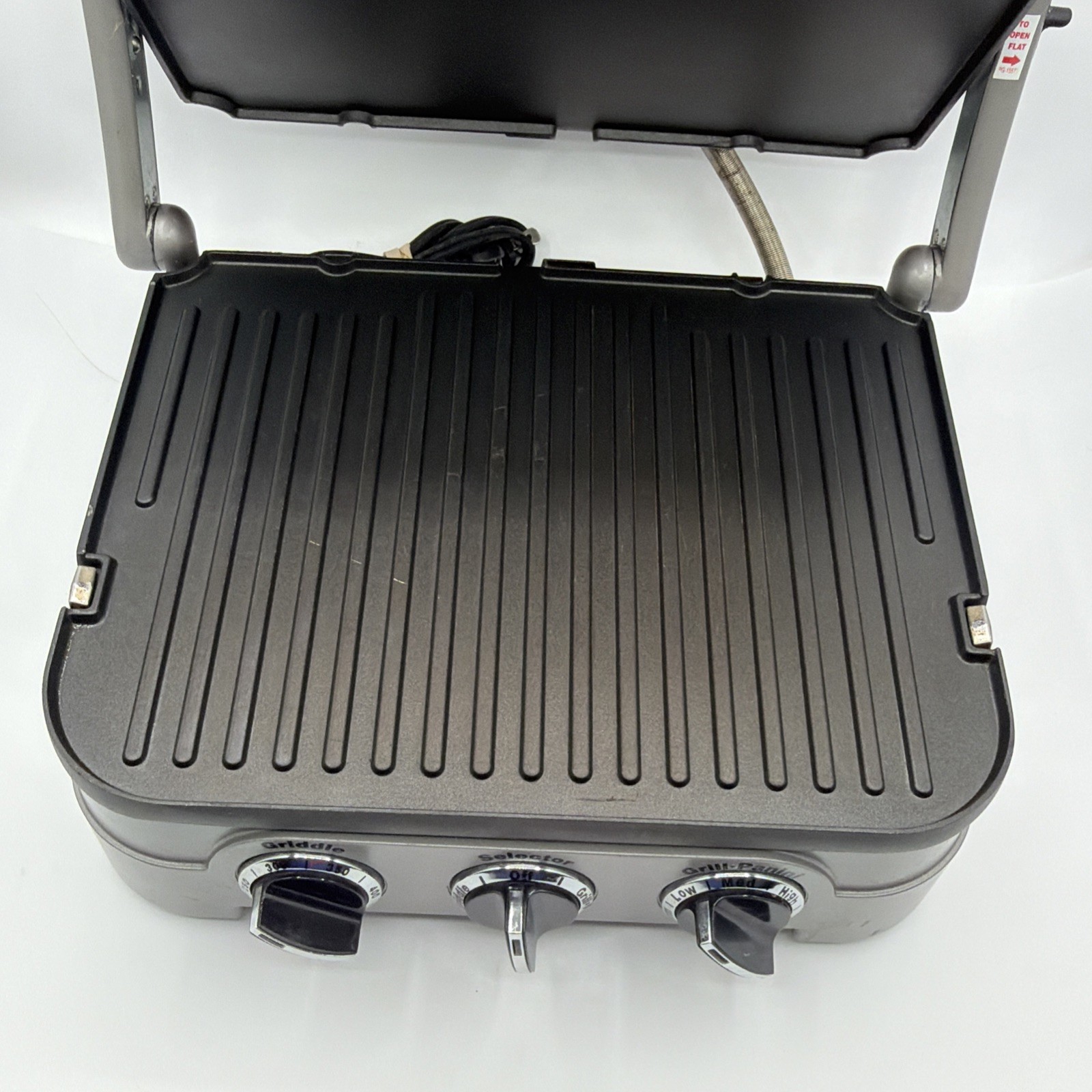 Cuisinart GR-4N 5-in-1 Griddler w/Belgian Waffle Plates Stainless Steel READ