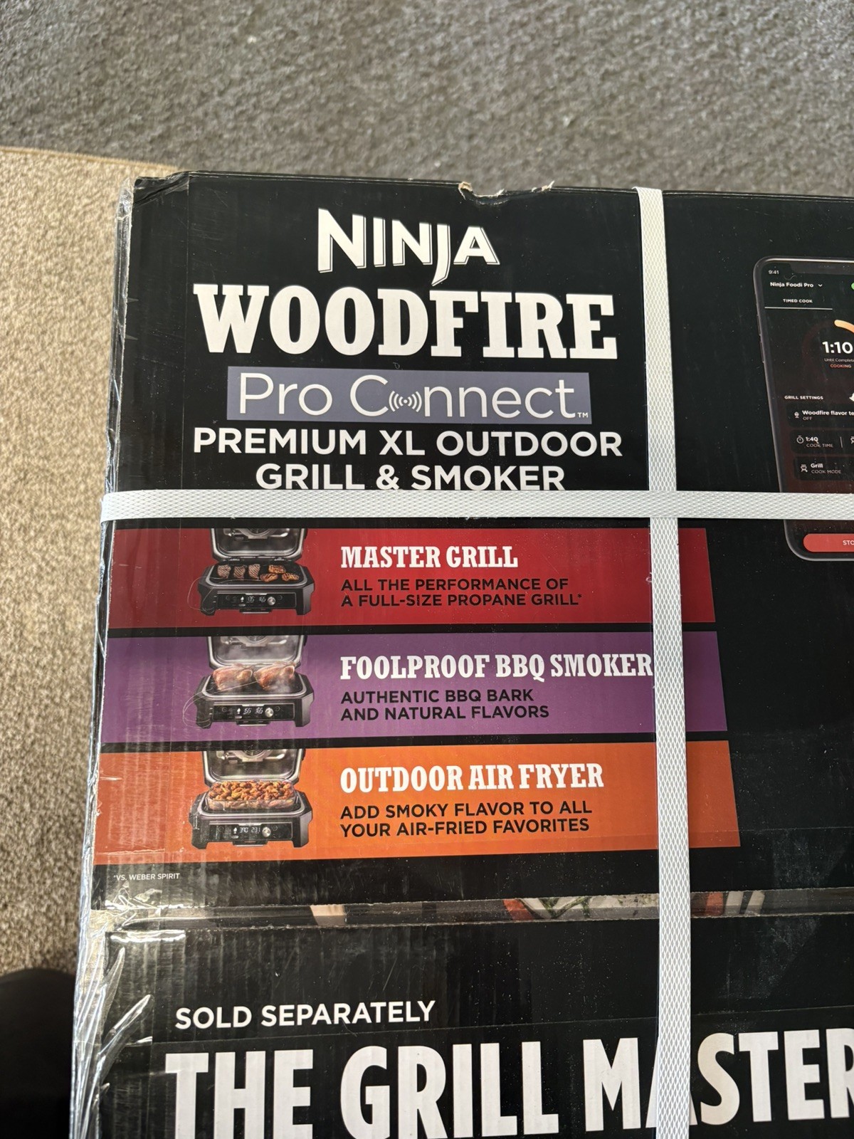 Ninja OG951 Woodfire Pro Connect Premium XL Outdoor Grill/Smoker, Bluetooth New