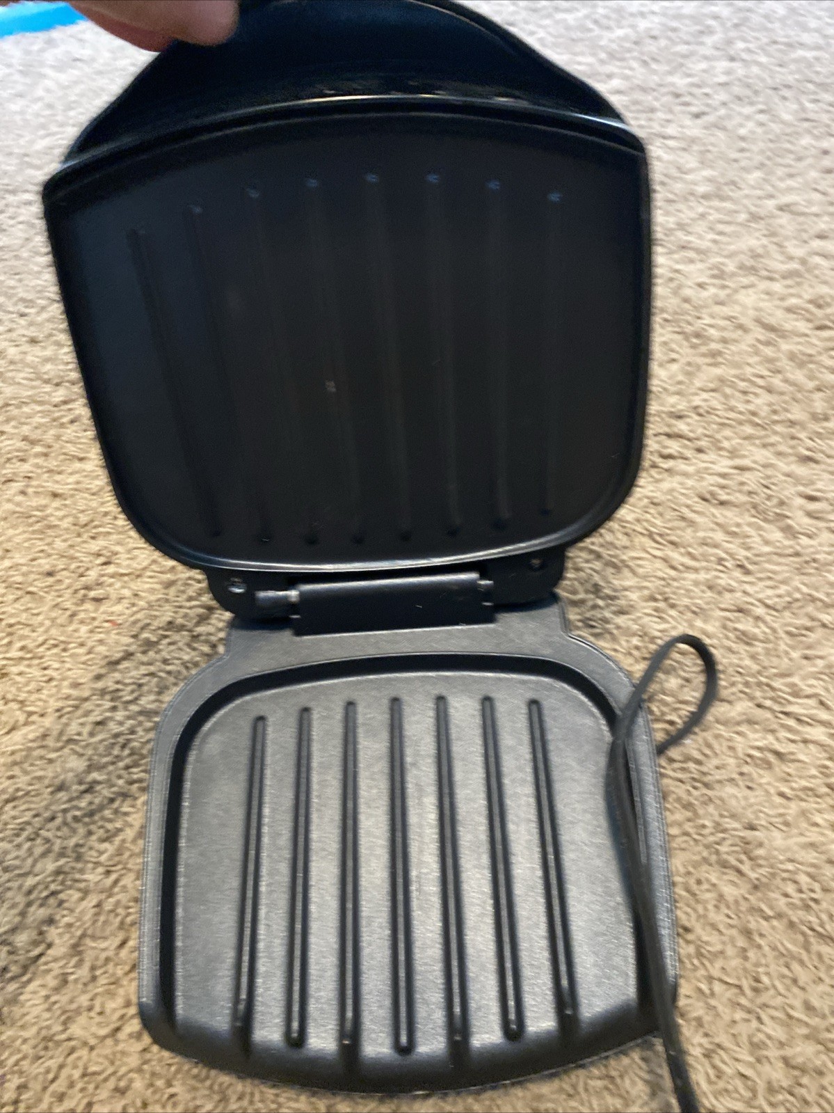 Grill George Foreman Classic Plate 2 Person CounterTop Black With Grease Trap