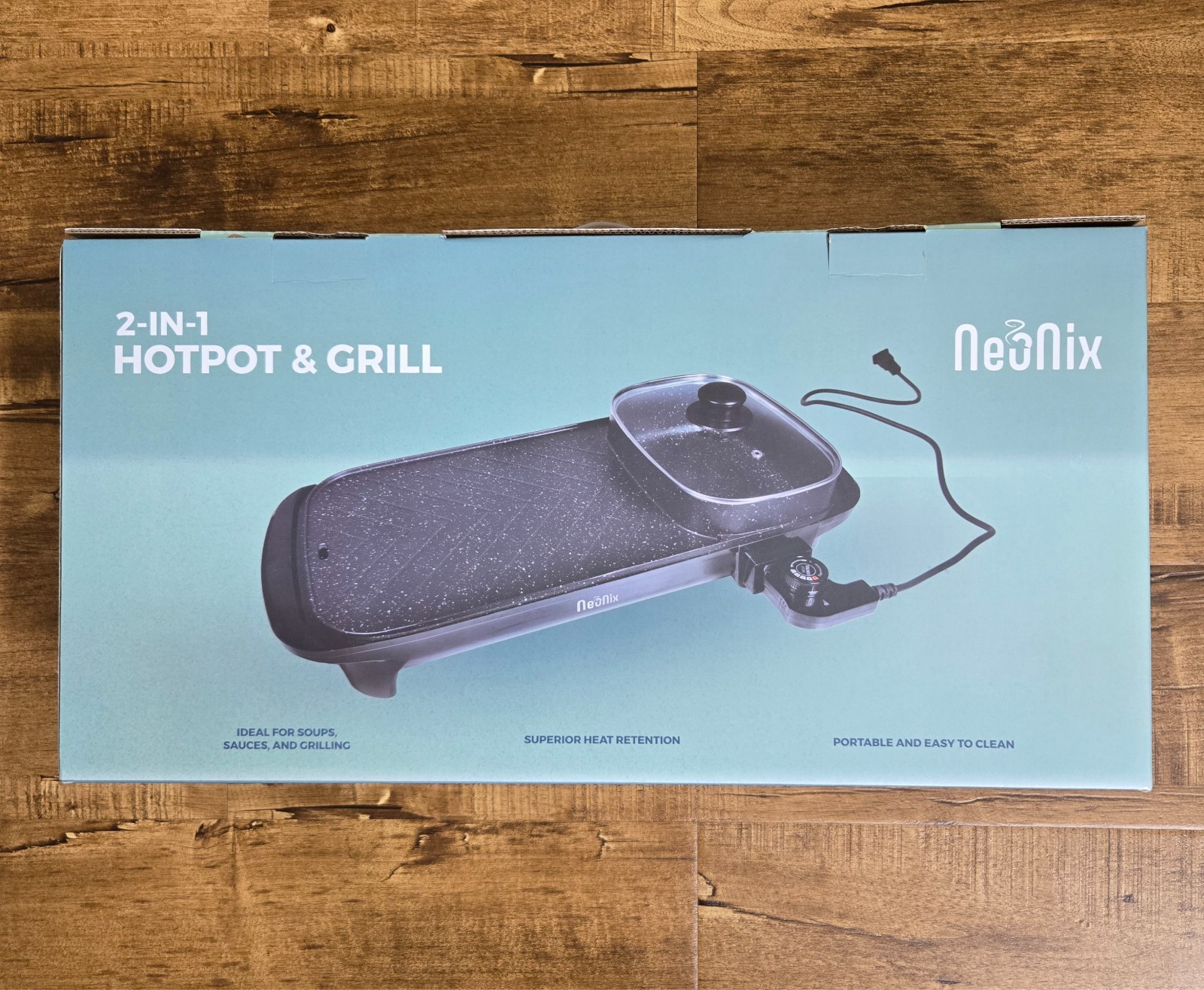 NeoNix 2 in 1 Electric Non-Stick Grill Hot Pot BBQ Grill Soup Shabu Pot 1350W