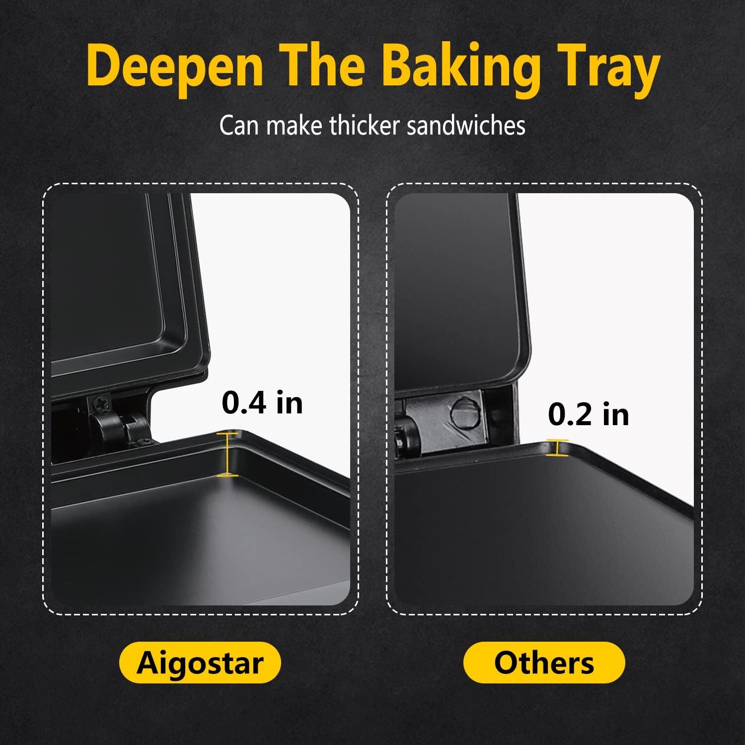 Sandwich maker with non-stick deep mesh surface, compact electric oven