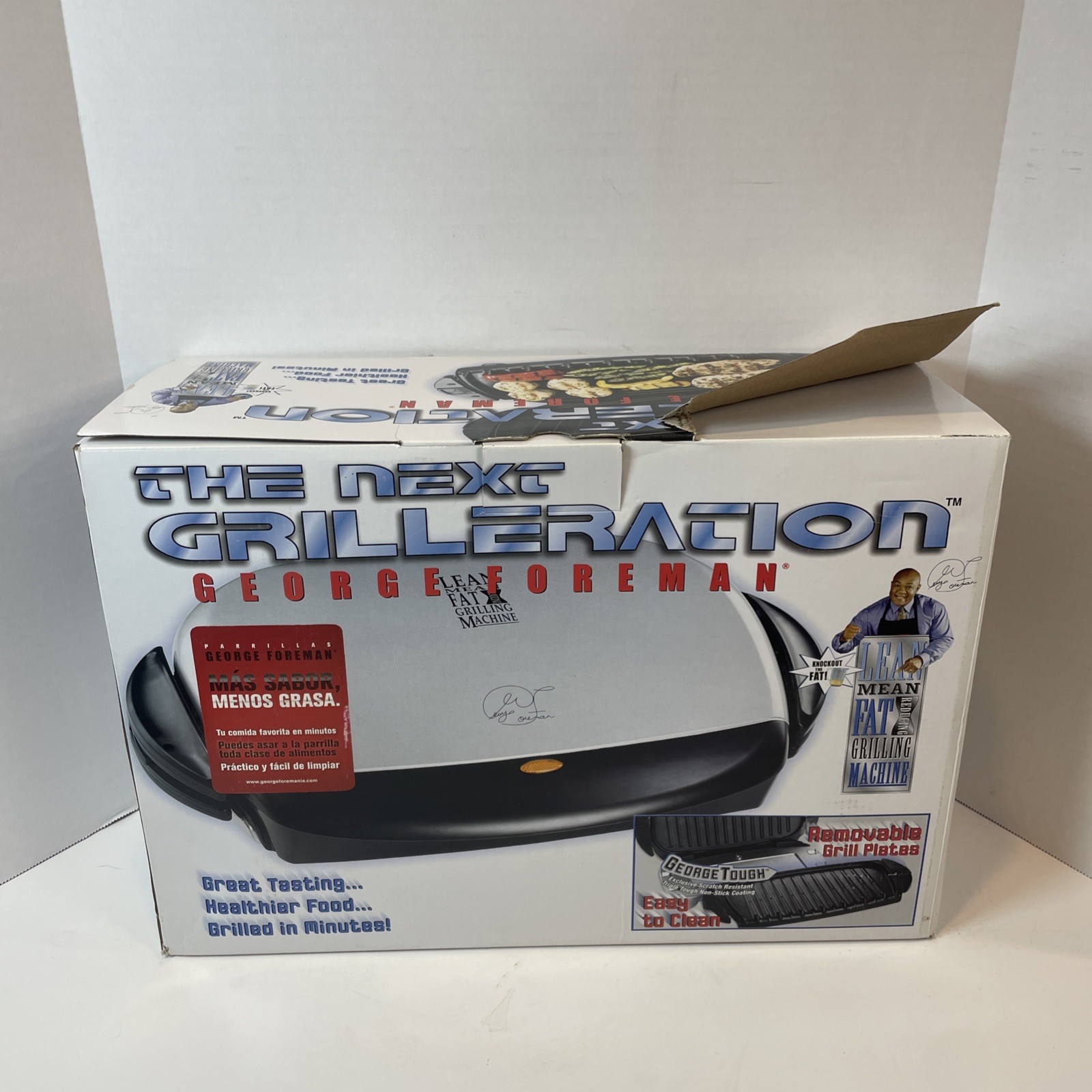 George Foreman Grill Silver Next Grilleration GRP4P Removable Plates