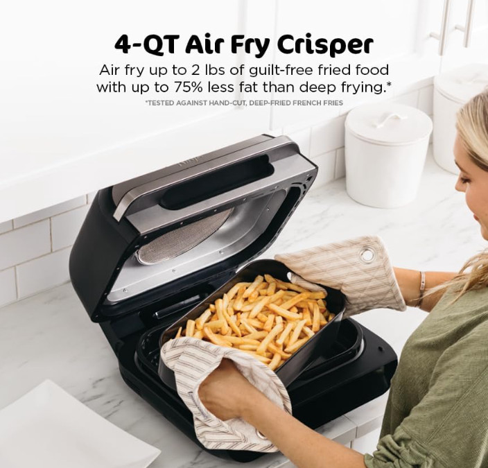 Ninja FG551 Indoor Grill and Air Fryer Foodi Smart XL 6-in-1 Grill Air Fry Blue