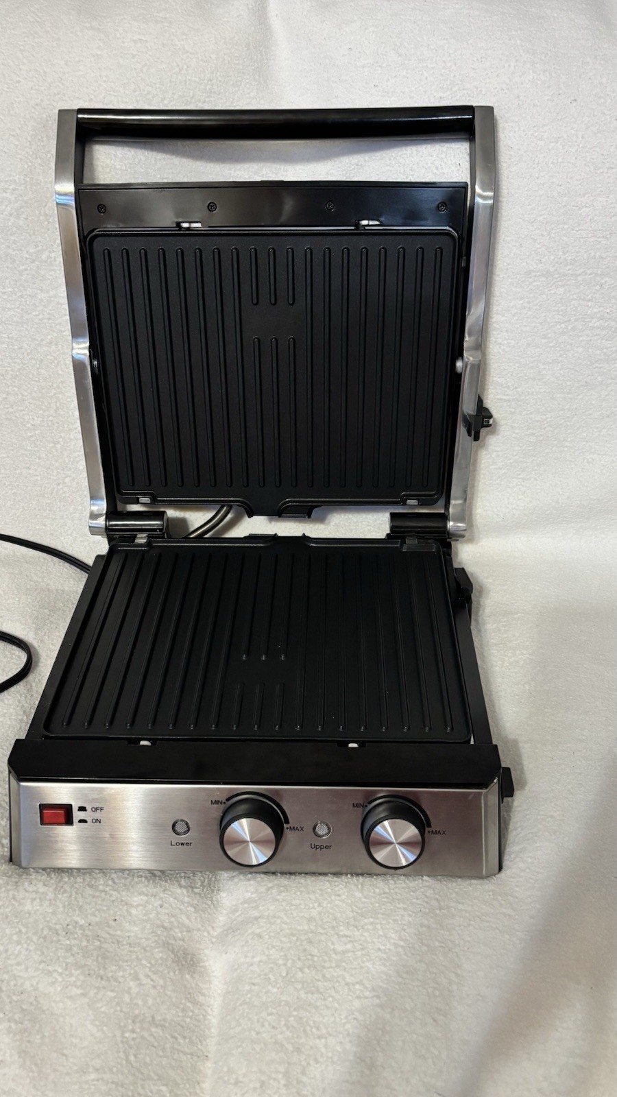 Teri Houseware Stainless Steel Grill & Waffle Sandwich Maker Non Stick Black